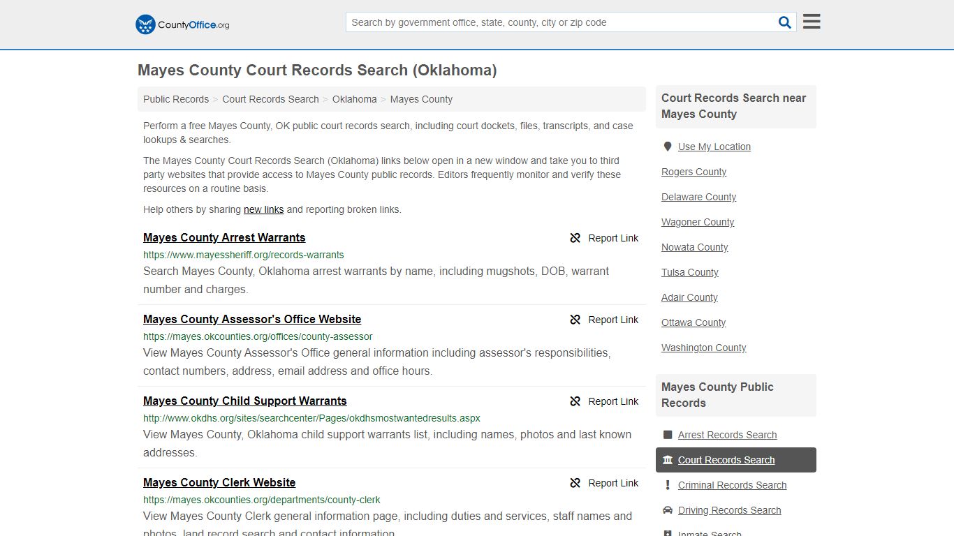 Court Records Search - Mayes County, OK (Adoptions ...