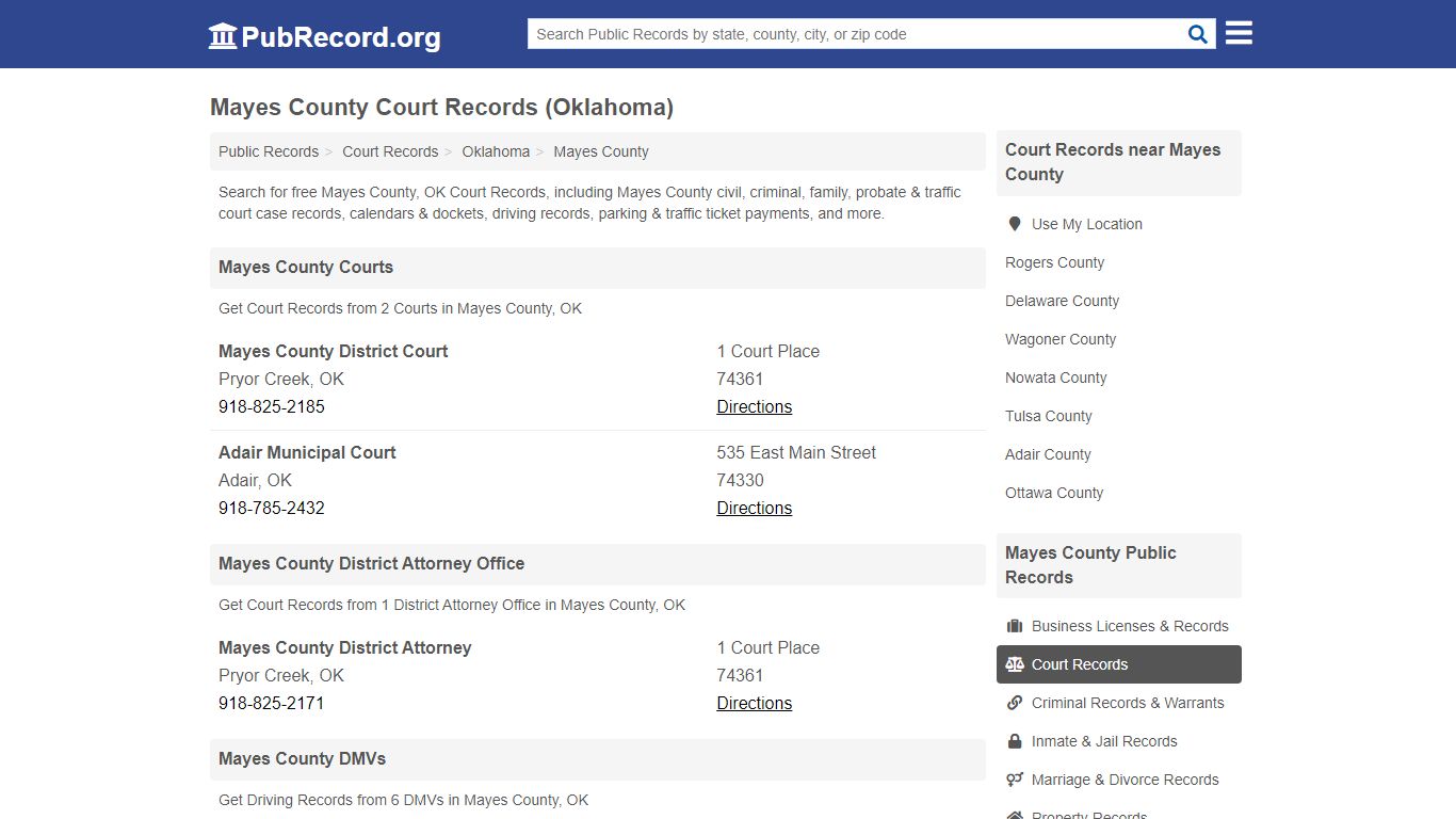 Free Mayes County Court Records (Oklahoma Court Records)